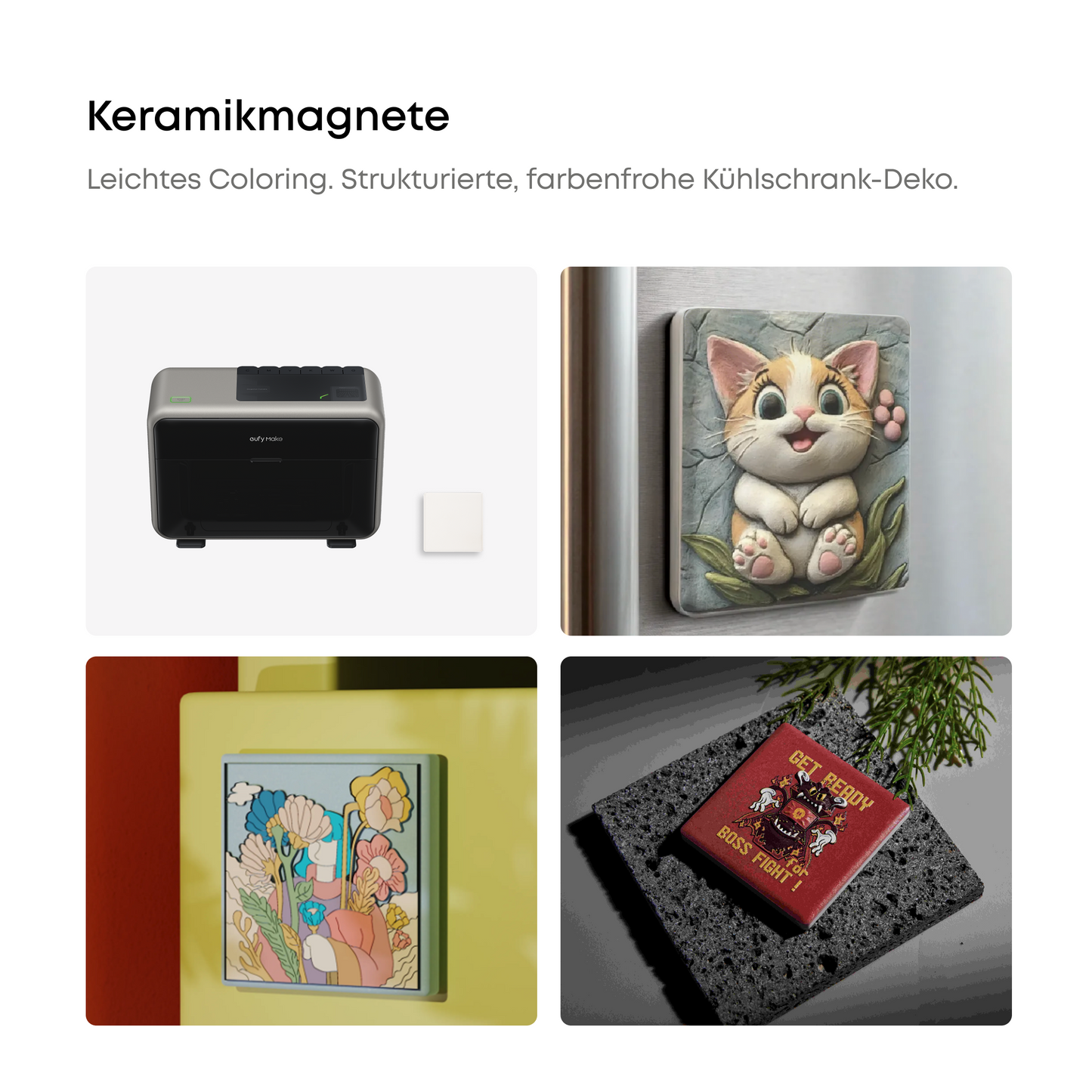 eufyMake Blanko-Keramikmagnete-Set für UV-Drucker E1 (60er-Pack)