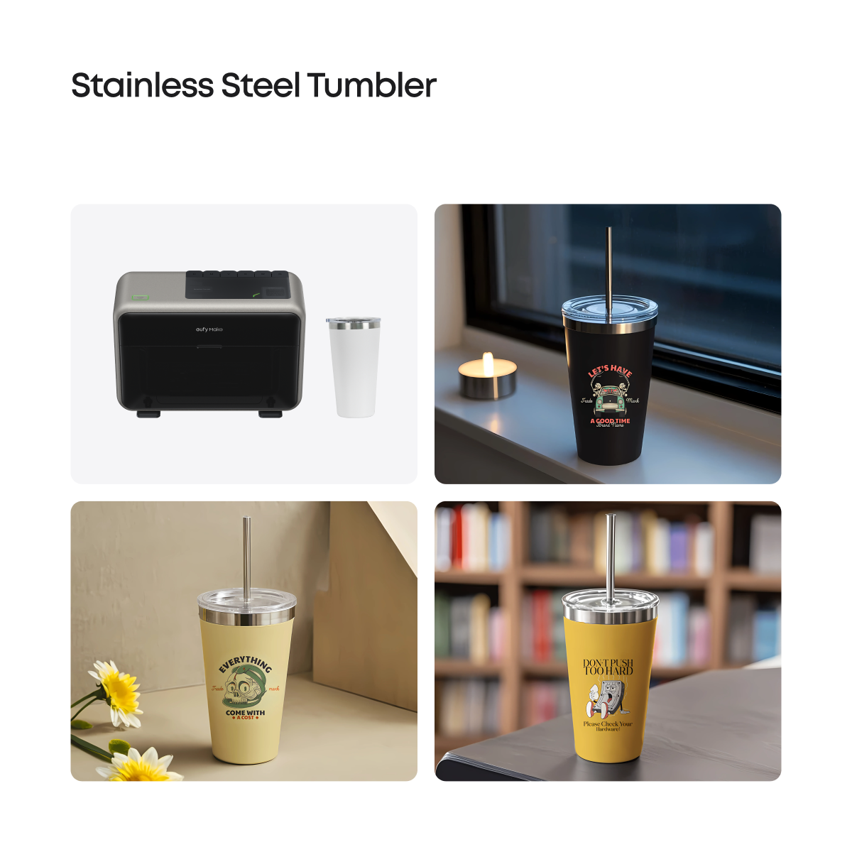 eufyMake Edelstahl-Tumbler für den UV-Drucker E1 (2er-Pack)