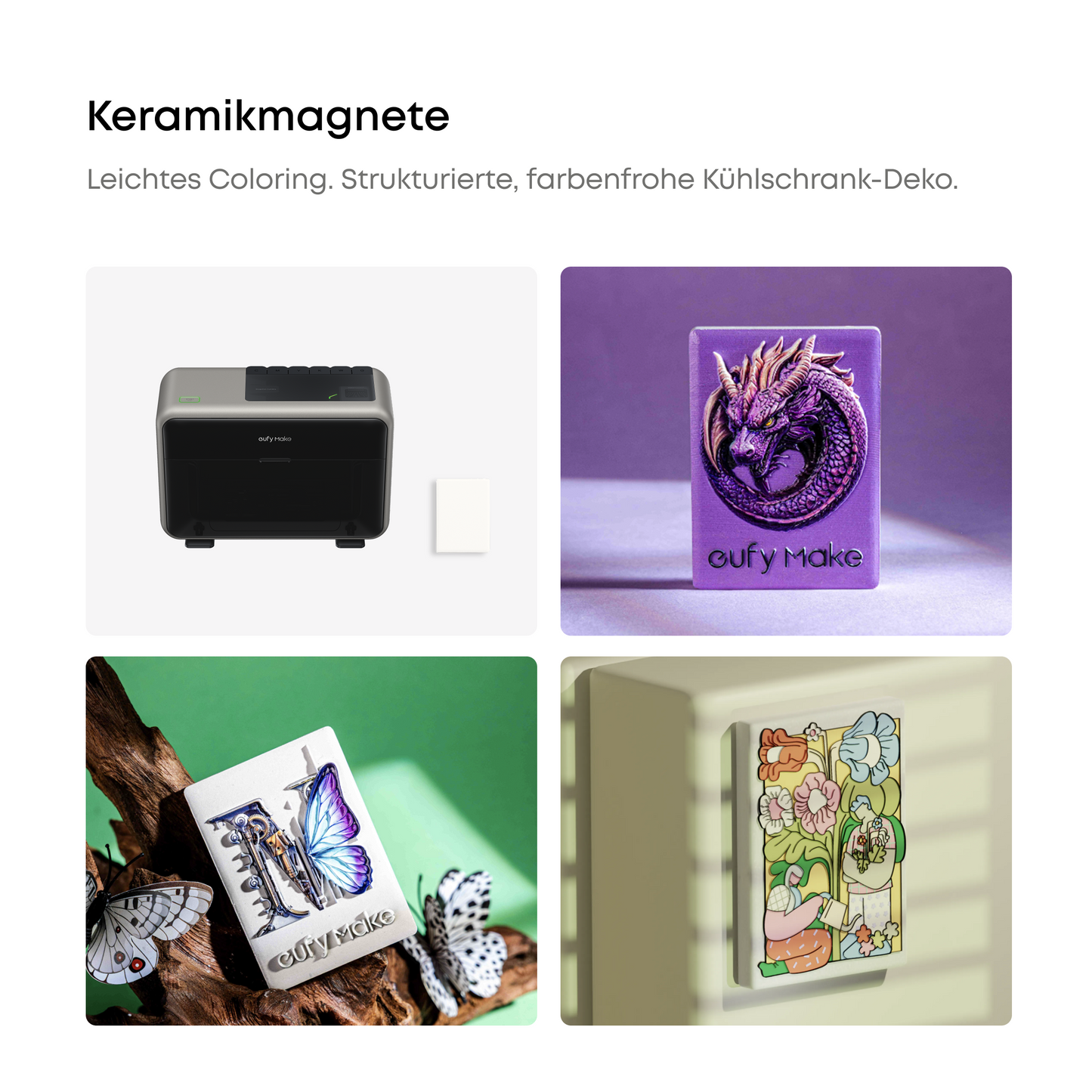 eufyMake Blanko-Keramikmagnete-Set für UV-Drucker E1 (60er-Pack)