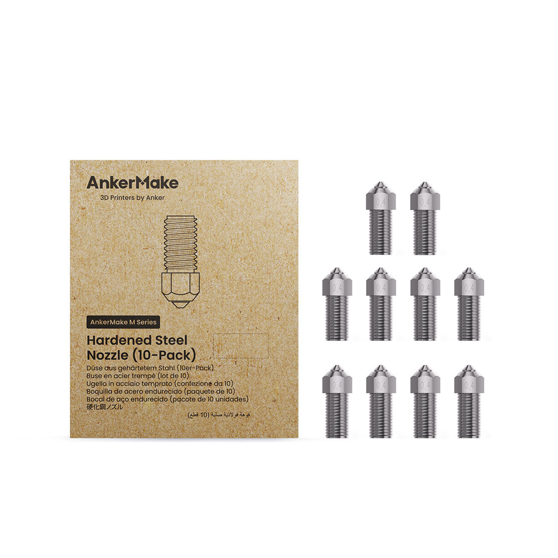 Düsensatz aus gehärtetem Stahl(0.4mm,M5/M5C)