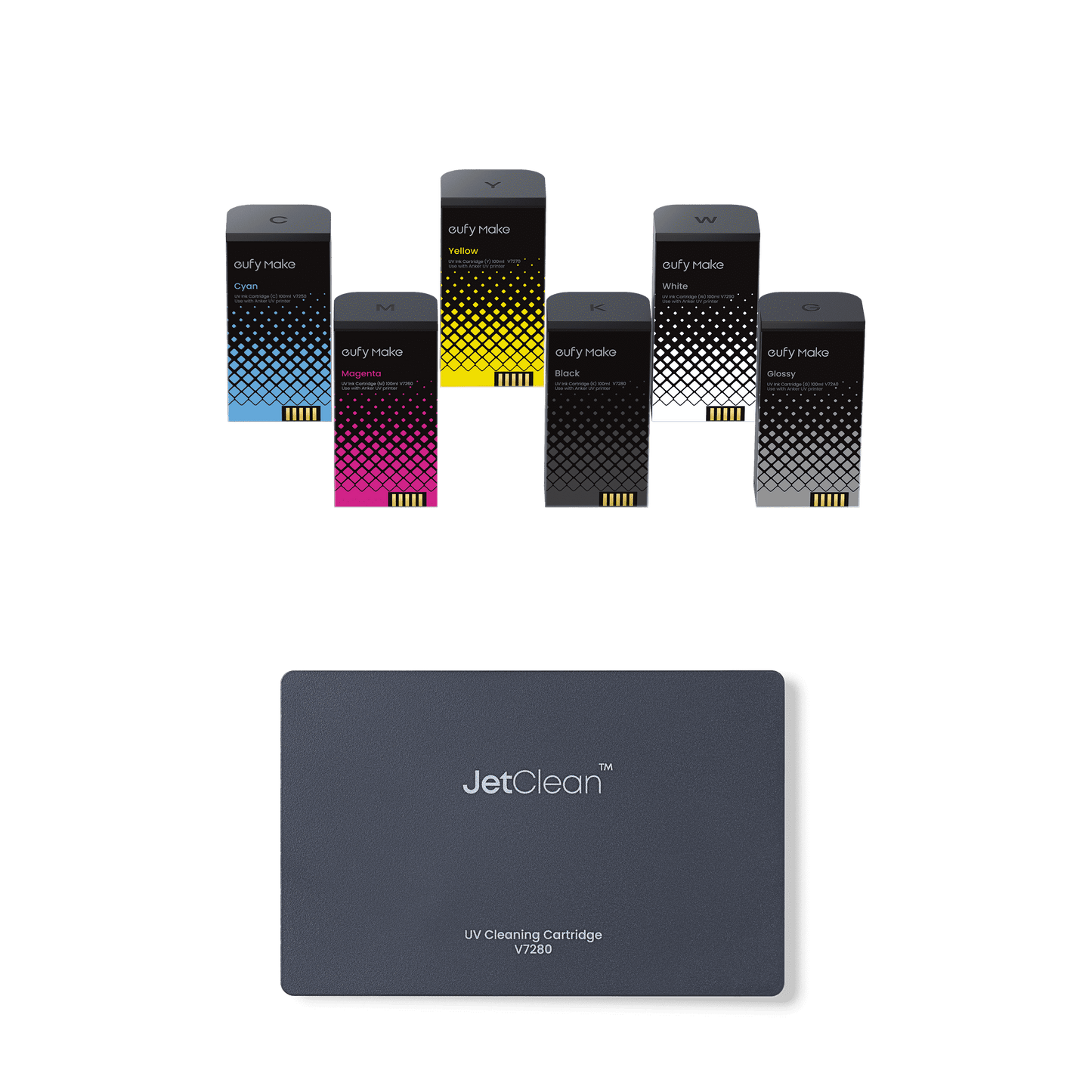 eufyMake Tinten- und Reinigungspatronen-Set für UV-Drucker E1